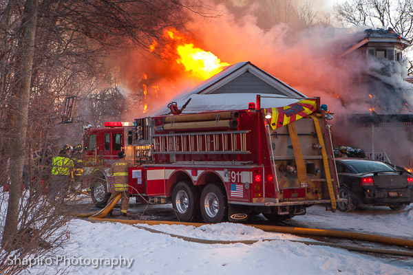 photos of Newport Township FPD firemen battling a house fire in Wadsworth IL 1-23-14 larry Shapiro photography